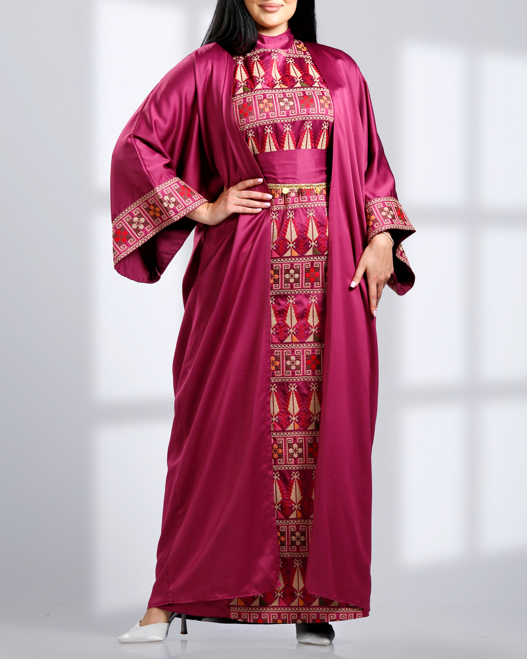 Two-piece peasant embroidery set طقم تطريز فلاحي قطعتين