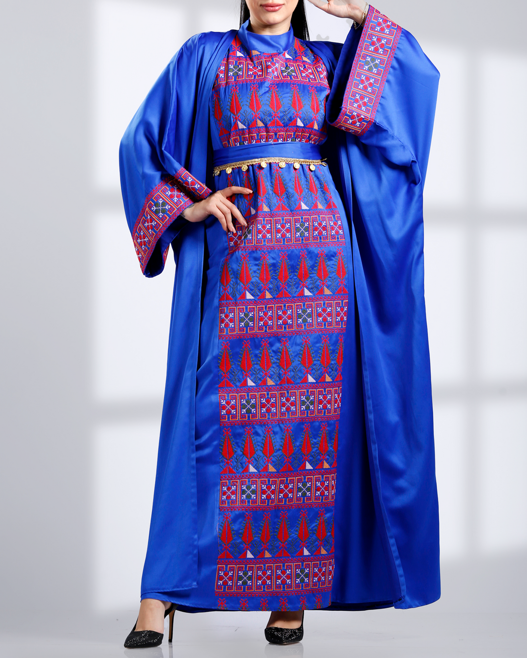 Two-piece peasant embroidery set طقم تطريز فلاحي قطعتين