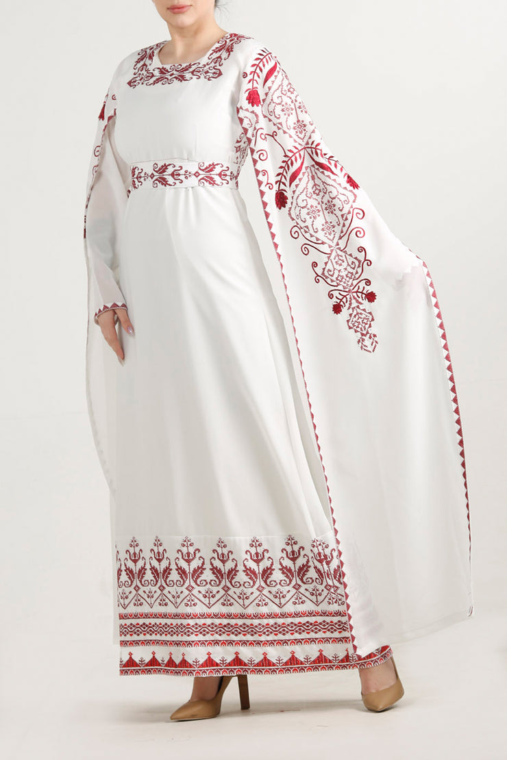 Long Sleeve Embroidery Dress فستان تطريز كم طويل