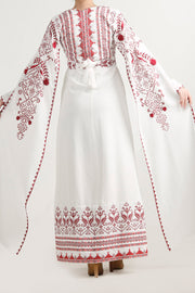Long Sleeve Embroidery Dress فستان تطريز كم طويل