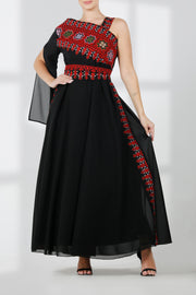 ONE Shoulder Dress فستان تطريز ون شولدر