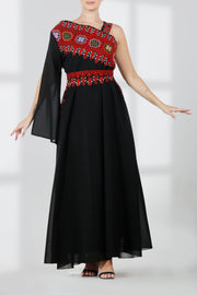 ONE Shoulder Dress فستان تطريز ون شولدر