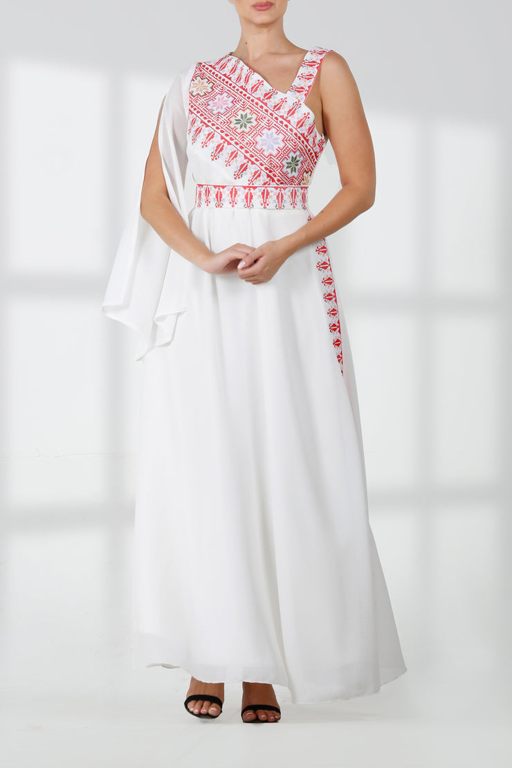 ONE Shoulder Dress فستان تطريز ون شولدر