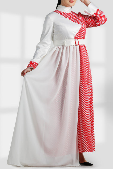 LONG SLEEVE EMBROIDERY DRESS فستان تطريز كم طويل