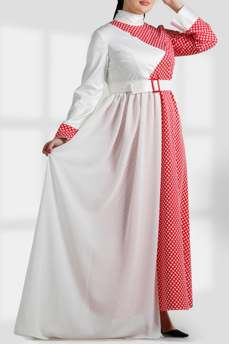 LONG SLEEVE EMBROIDERY DRESS فستان تطريز كم طويل