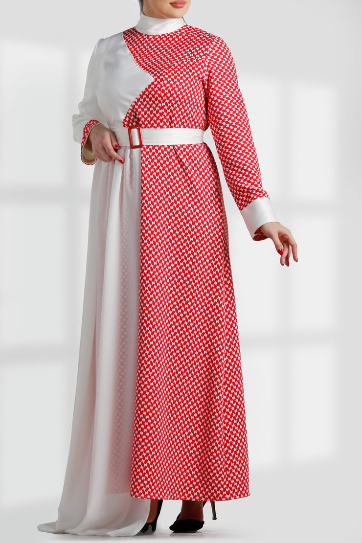 LONG SLEEVE EMBROIDERY DRESS فستان تطريز كم طويل