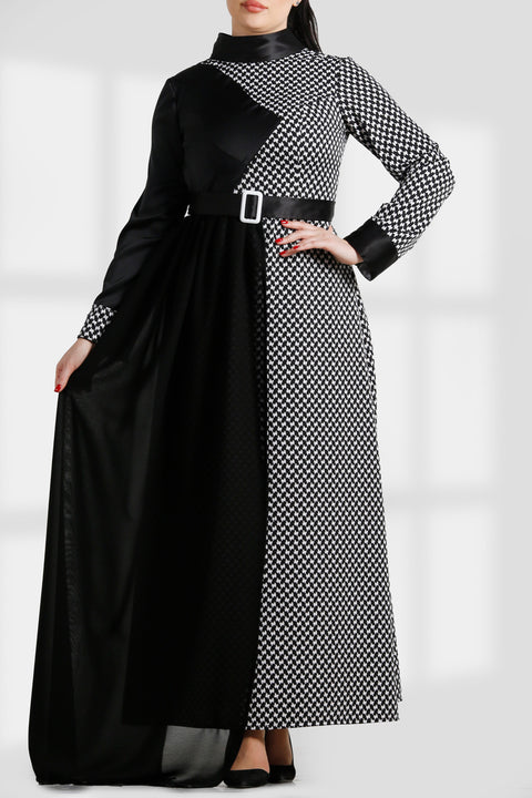 LONG SLEEVE EMBROIDERY DRESS فستان تطريز كم طويل