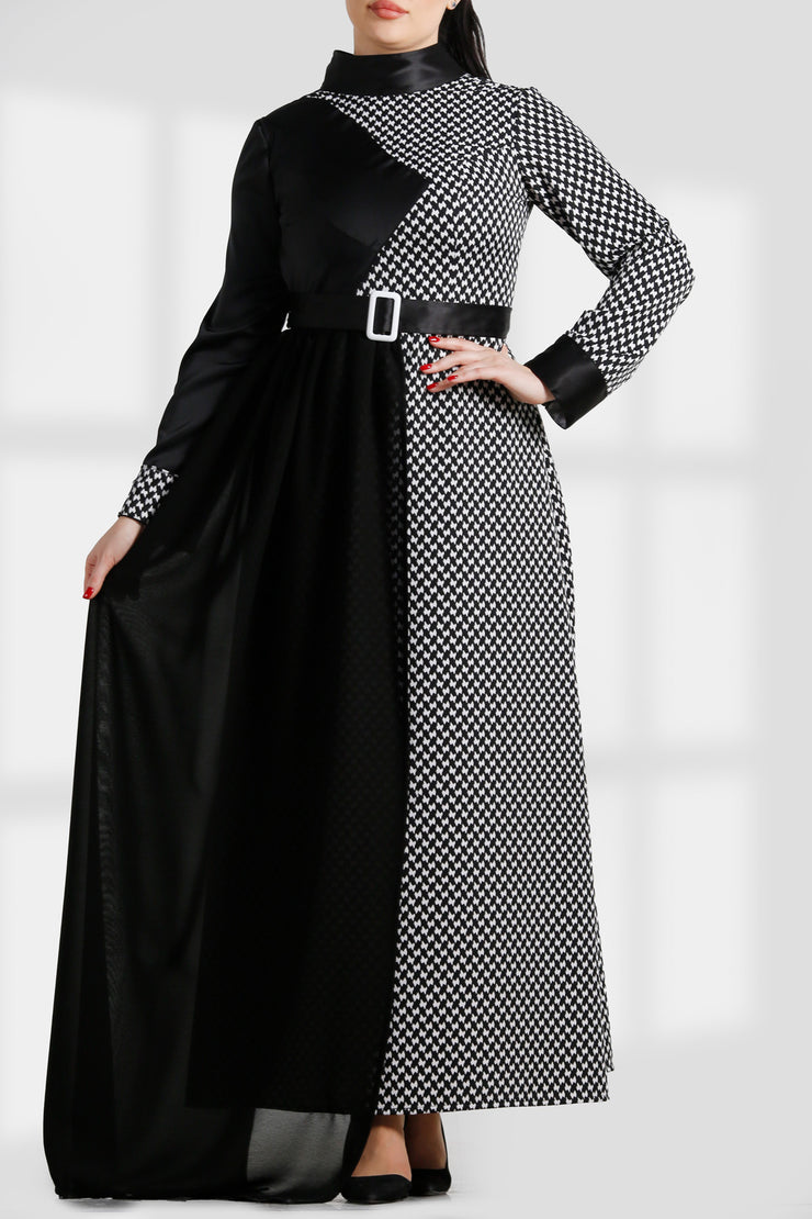 LONG SLEEVE EMBROIDERY DRESS فستان تطريز كم طويل