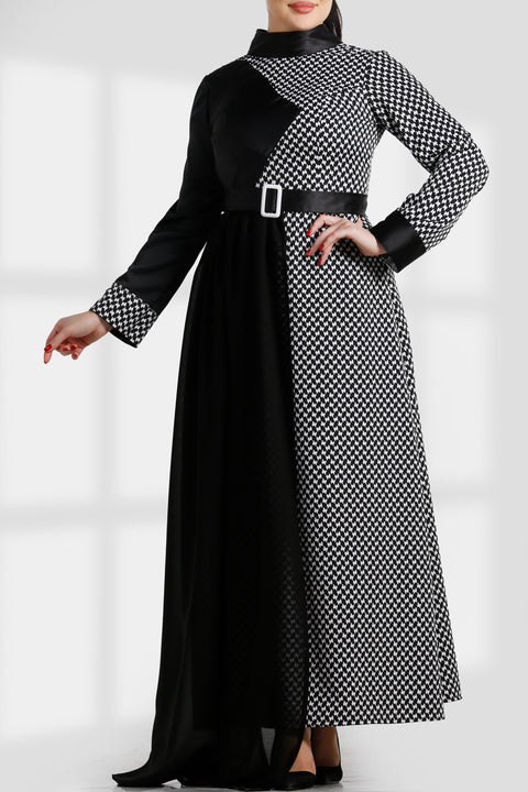 LONG SLEEVE EMBROIDERY DRESS فستان تطريز كم طويل