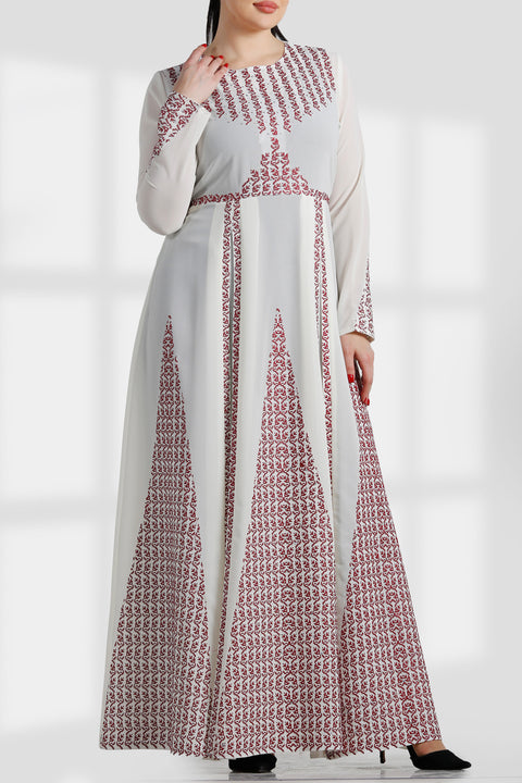 LONG SLEEVE EMBROIDERY DRESS فستان تطريز كم طويل