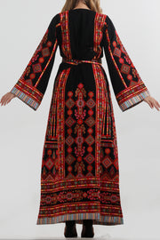 Black And Red Embroidery Thoub ثوب تطريز اسود واحمر