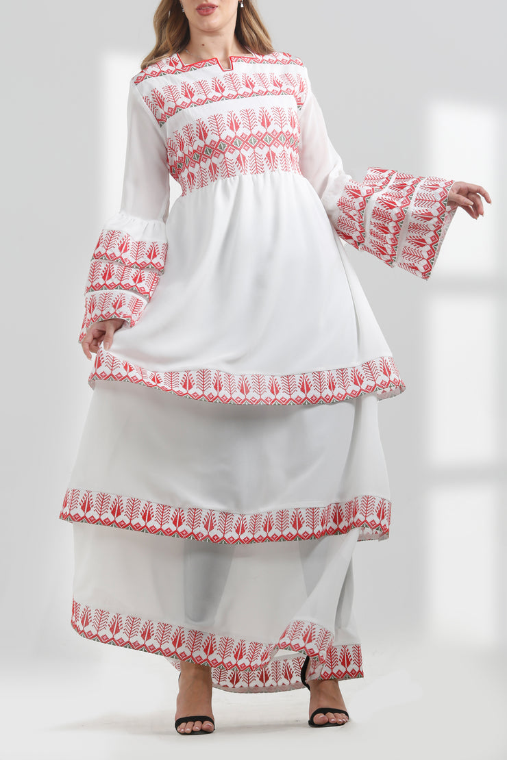 Layers Embroidery Dress فستان تطريز طبقات