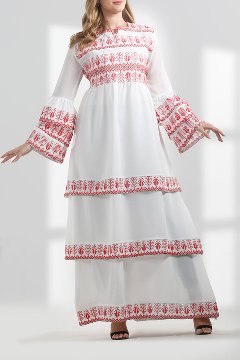 Layers Embroidery Dress فستان تطريز طبقات