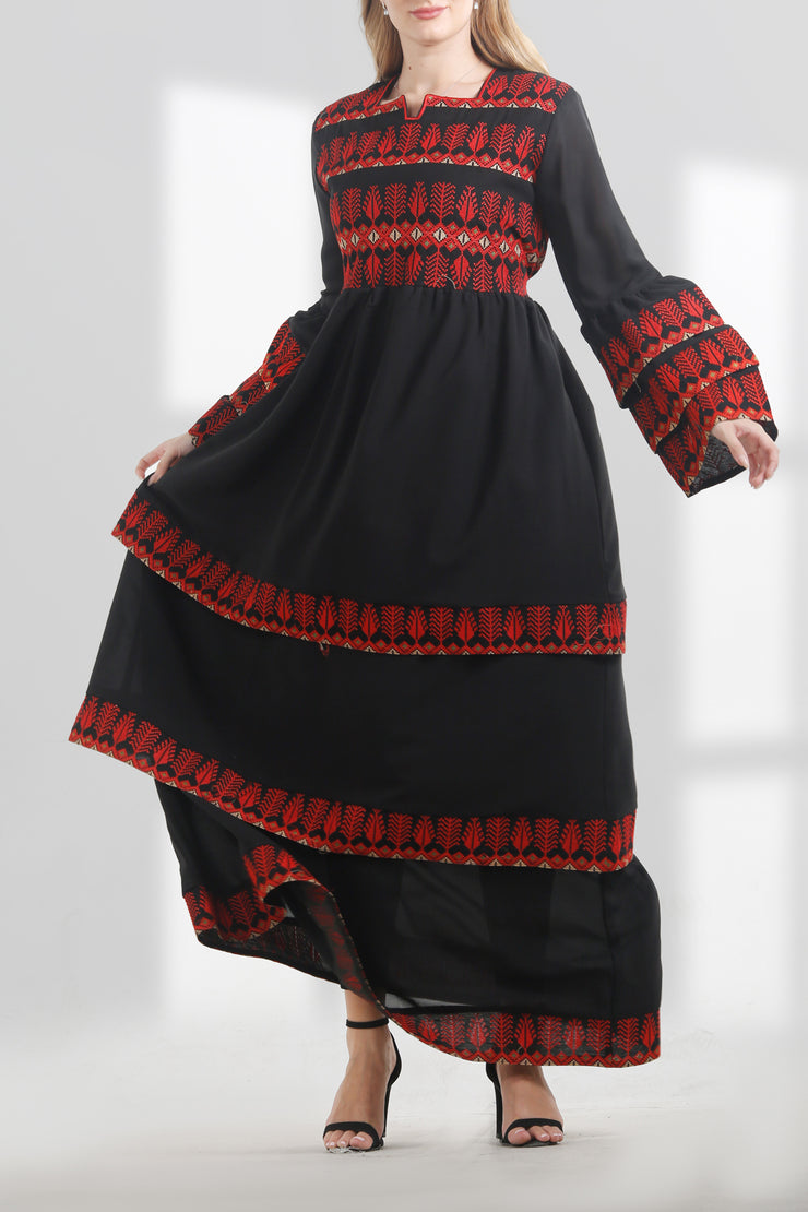 Layers Embroidery Dress فستان تطريز طبقات