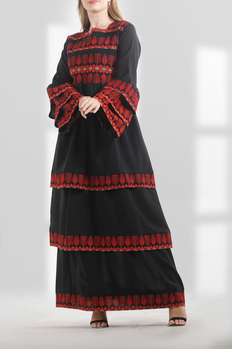Layers Embroidery Dress فستان تطريز طبقات