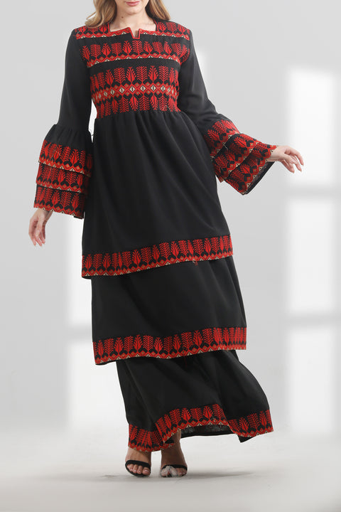 Layers Embroidery Dress فستان تطريز طبقات