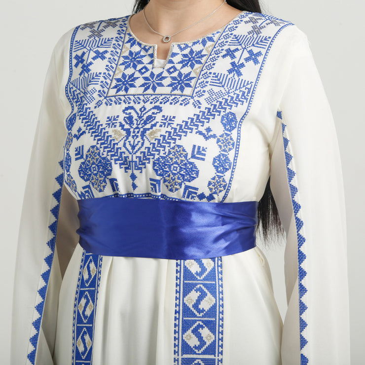 LONG SLEEVE EMBROIDERY DRESS فستان تطريز كم طويل