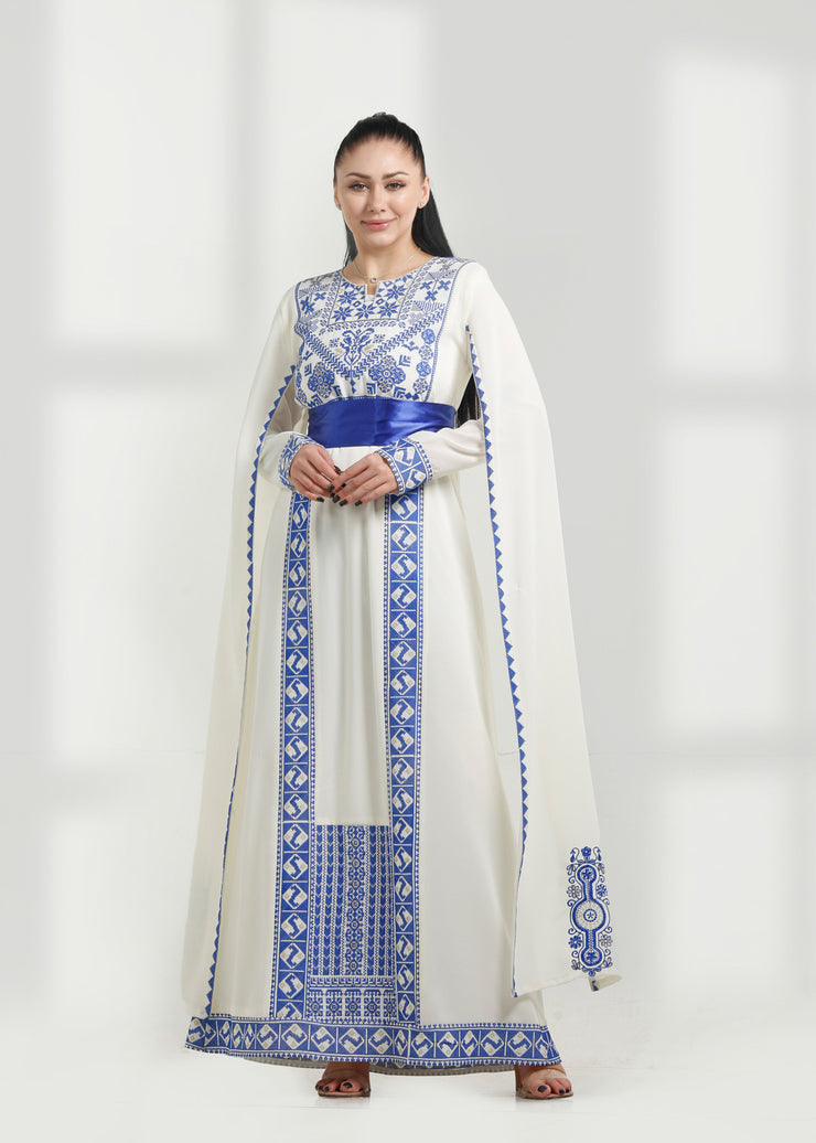 LONG SLEEVE EMBROIDERY DRESS فستان تطريز كم طويل