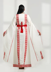 LONG SLEEVE EMBROIDERY DRESS فستان تطريز كم طويل