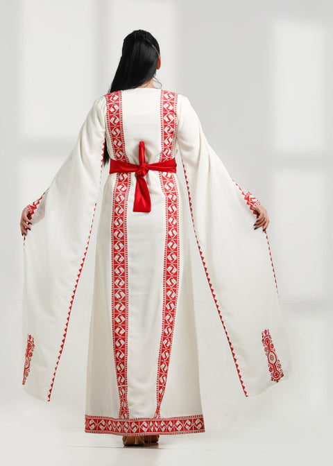 LONG SLEEVE EMBROIDERY DRESS فستان تطريز كم طويل