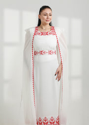 LONG SLEEVE EMBROIDERY DRESS فستان تطريز كم طويل