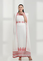 LONG SLEEVE EMBROIDERY DRESS فستان تطريز كم طويل