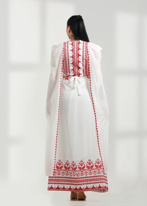 LONG SLEEVE EMBROIDERY DRESS فستان تطريز كم طويل