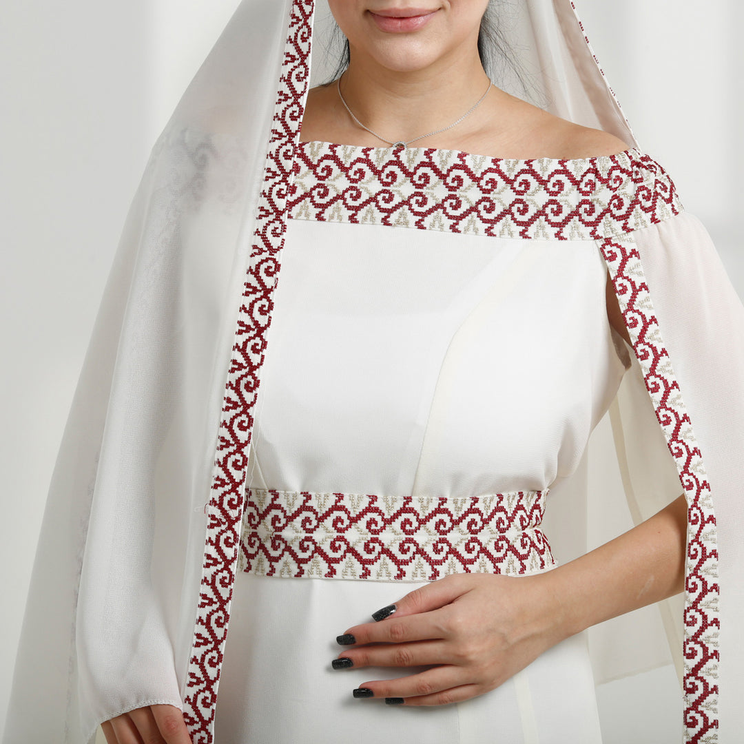 LONG SLEEVE EMBROIDERY DRESS فستان تطريز كم طويل