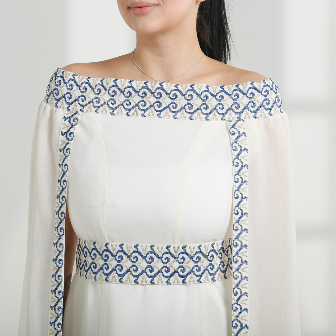 LONG SLEEVE EMBROIDERY DRESS فستان تطريز كم طويل