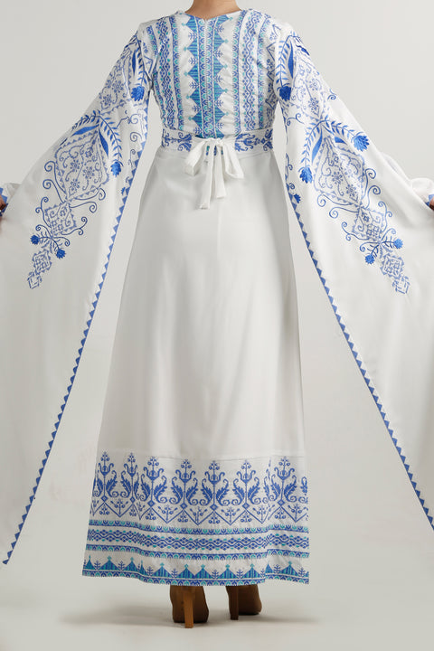 Long Sleeve Embroidery Dress فستان تطريز كم طويل
