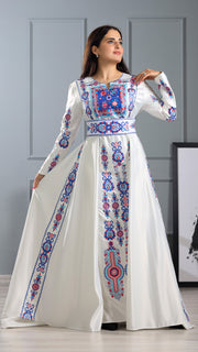 LONG SLEEVE EMBROIDERY DRESS فستان تطريز كم طويل